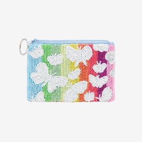 Butterfly Beaded Coin Purse - Rainbow / Colorful