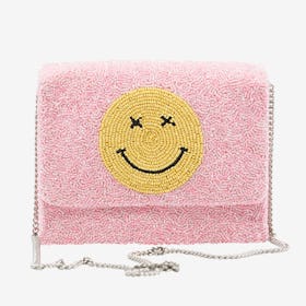 Beaded Box Bag - Pink / Yellow - Emoji