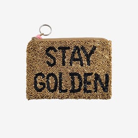 Stay Golden Beaded Coin Purse - Gold / Black