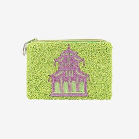 Pagoda Beaded Coin Purse - Yellow / Pink