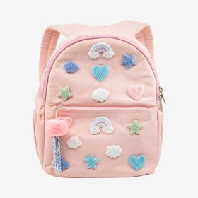 Rainbow, Hearts & Stars Backpack - Pink