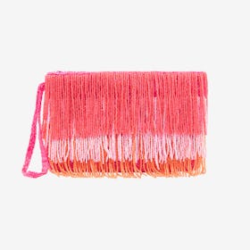 Fringe Beaded Handbag - Pink