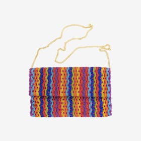 Fun Stripes Beaded Clutch Bag - Colorful