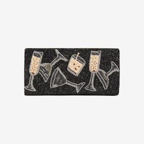 Cocktail Beaded Clutch Bag - Black