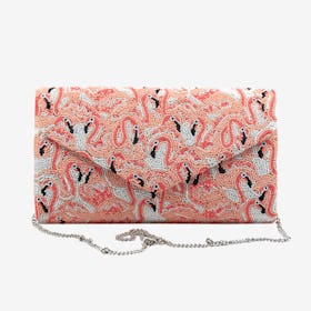 Beaded Envelope Clutch - Pink - Flamingo