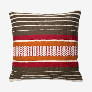Square Pillow Cover with Down-Filled - Brown / Multicolored
