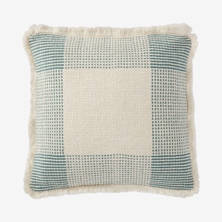 Square Pillow Cover with Down-Filled - Natural / Green