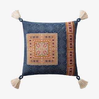 Square Pillow Cover - Navy / Multicolored