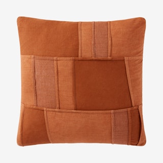 Square Pillow Cover with Poly-Filled - Rust