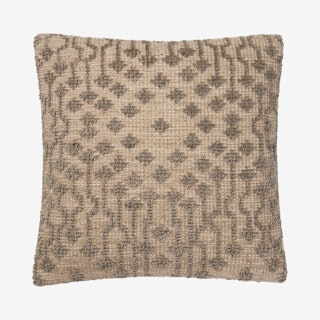 Square Pillow Cover with Poly-Filled - Brown / Gray