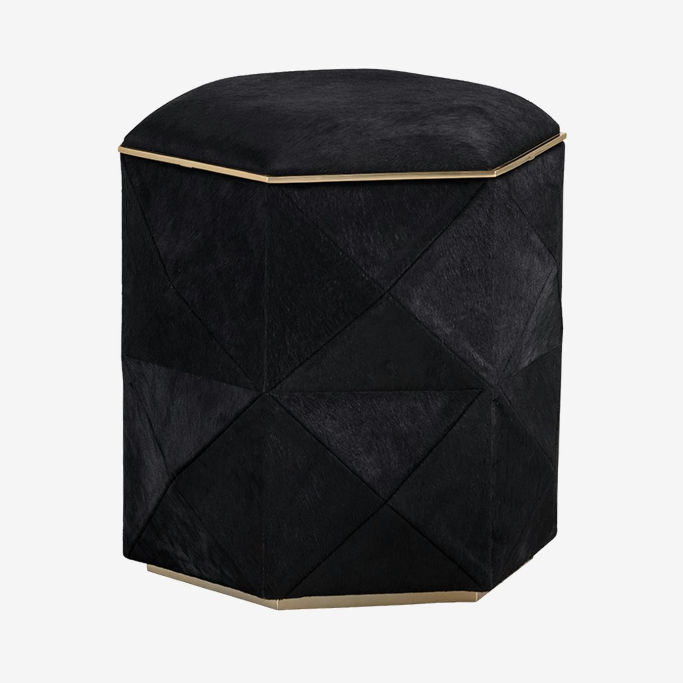 Gold and black ottoman Clearance