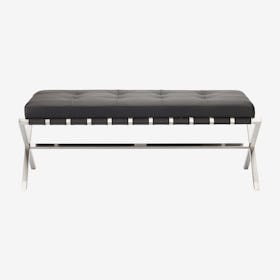 Auguste Occasional Bench - Black / Silver