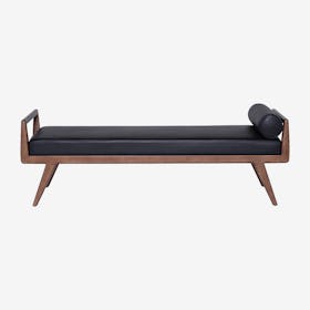 Ava Occasional Bench - Black / Walnut