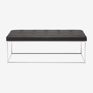 Caen Occasional Bench - Black / Silver