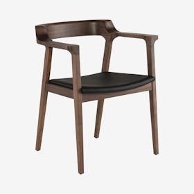 Caitlan Leather Dining Chair - Black / Tan