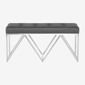 Celia Occasional Bench - Grey / Silver