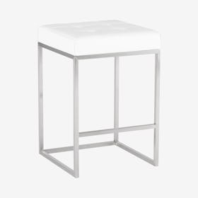 Chi Counter Stool - White / Silver