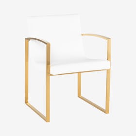 Clara Dining Chair - White / Gold