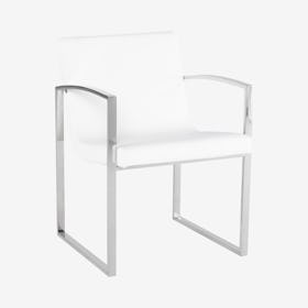 Clara Dining Chair - White / Silver