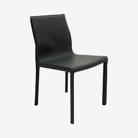 Colter Leather Dining Chair - Black