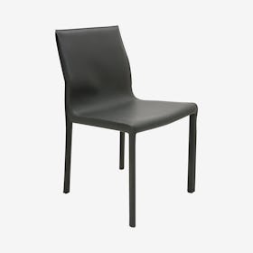 Colter Leather Dining Chair - Dark Grey