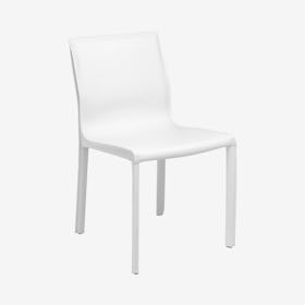 Colter Leather Dining Chair - White
