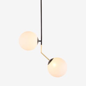 Declan 2-Light Pendant Light - White / Black