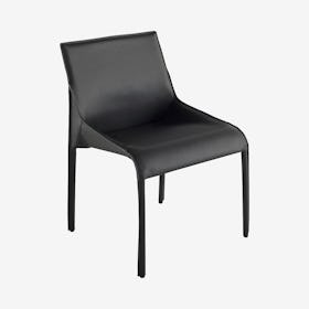 Delphine Leather Dining Chair - Dark Grey