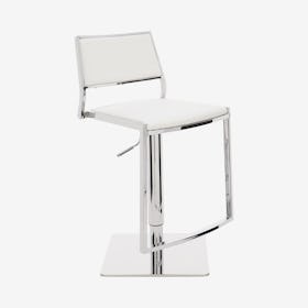 Aaron Adjustable Stool - White / Silver