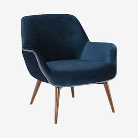 Gretchen Occasional Chair - Midnight Blue / Walnut