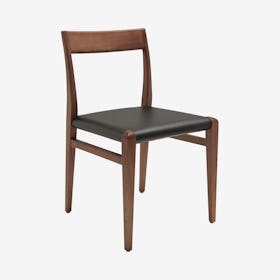 Ameri Leather Dining Chair - Black / Walnut