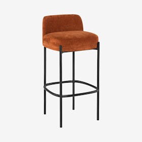 Inna Upholstered Bar Stool - Terracotta / Black