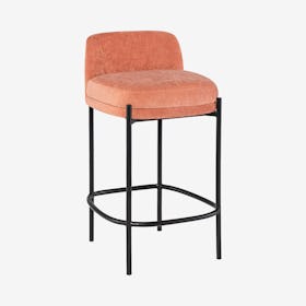 Inna Upholstered Counter Stool - Nectarine / Black