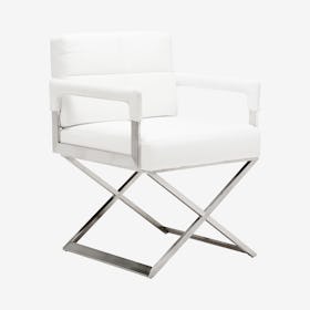 Jack Dining Chair - White / Silver