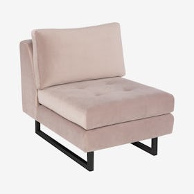 Janis Modular Armless Sectional Sofa - Blush / Black