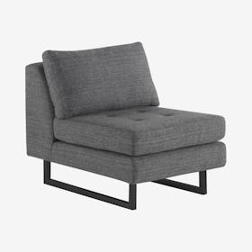 Janis Modular Armless Sectional Sofa - Dark Grey Tweed / Black
