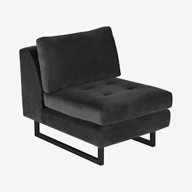Janis Modular Armless Sectional Sofa - Shadow Grey / Black