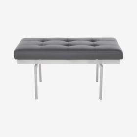 Louve Occasional Bench - Grey / Silver