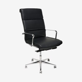 Lucia High Back Office Chair - Black / Silver