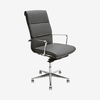 Lucia High Back Office Chair - Grey / Silver