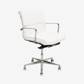 Lucia Office Chair - White / Silver