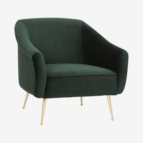 Lucie Occasional Chair - Emerald Green / Gold