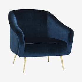 Lucie Occasional Chair - Midnight Blue / Gold