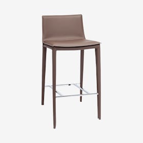 Palma Leather Bar Stool - Mink