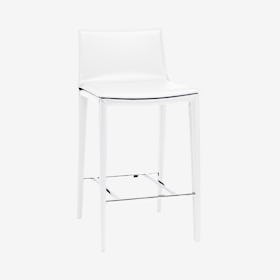 Palma Leather Counter Stool - White