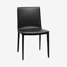 Palma Leather Dining Chair - Black