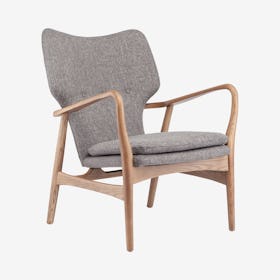 Patrik Occasional Chair - Medium Grey / Walnut