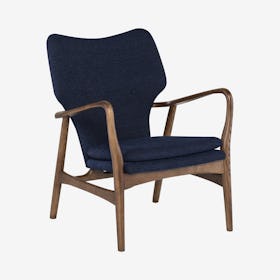 Patrik Occasional Chair - True Blue / Walnut