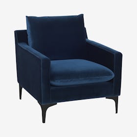 Anders Arm Chair - Midnight Blue / Black