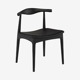 Saal Leather Dining Chair - Black / Onyx